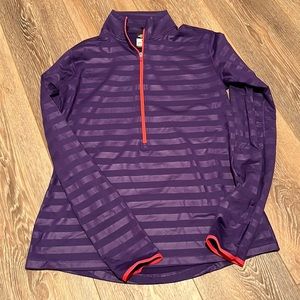 Nike purple striped sweatshirt 1/2 zip